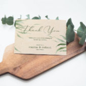 Feuillage vert poussiéreux, Papier Beige, Merci