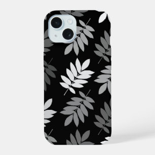 Feuille aînée grand motif noir blanc gris