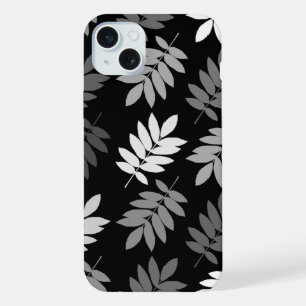 Feuille aînée grand motif noir blanc gris