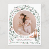 Feuille aquarelle forêt budget photo de Noël (Devant)