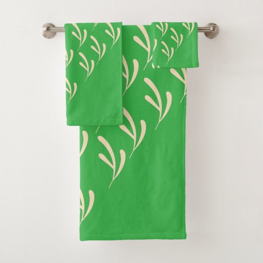 Feuille beige répétée vert brillant (En situation)
