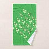 Feuille beige répétée vert brillant (Serviette à main)