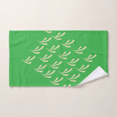 Feuille beige répétée vert brillant (Serviette à main)