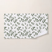 Feuille blanc vert motif (Serviette à main)