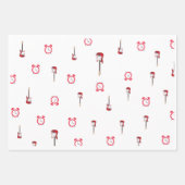 Feuille blanche d'enveloppement avec guitare et ho (Devant 3)