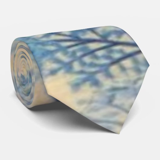 "Feuille bleu de mer tropicale" tendant le cravate (Roulé)