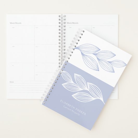 Feuille bleu poussiéreux chic et moderne (Devant avec enveloppe)