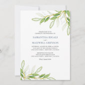 Feuille Botanique Invitation de mariage de jardin (Devant)