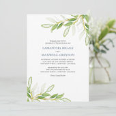 Feuille Botanique Invitation de mariage de jardin (Debout devant)