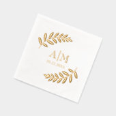Feuille Botanique Moderne Monogramme & Mariage Dat (Gauche)