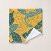 Feuille botanique moderne sarcelle et or (Gant de toilette)
