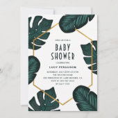 Feuille Cadre Tropical Baby shower Invitation (Devant)