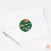 Feuille chute verte automne étiquette de adresse m (Enveloppe)
