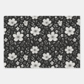 Feuille Classique Floral Art Motif Sur Grey Black (Devant)