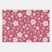 Feuille Classique Floral Art Motif sur rose foncé (Devant)