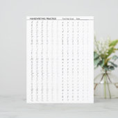 Feuille d'alphabet d'écriture de script incorrect (Debout devant)