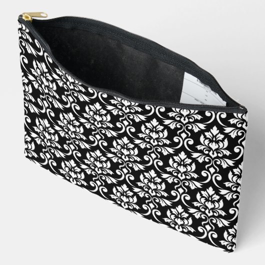 Feuille Damask Big Pattern White op Black Etui (Open)