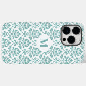 Feuille Damask Blauwgroen Pattern (Aangepast) Case-Mate iPhone Case (Achterkant (horizontaal))