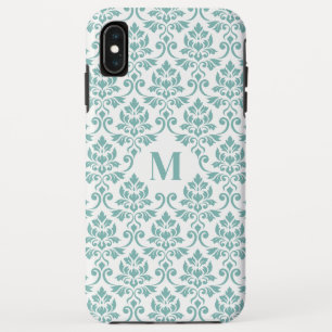 Feuille Damask Blauwgroen Pattern (Aangepast) iPhone XS Max Hoesje