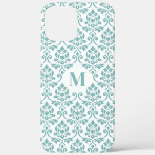 Feuille Damask Blauwgroen Pattern (Aangepast) iPhone 12 Pro Max Hoesje
