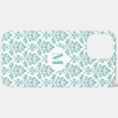Feuille Damask Blauwgroen Pattern (Aangepast) Case-Mate iPhone Case (Achterkant / Rechts)