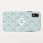 Feuille Damask Blauwgroen Pattern (Aangepast) Case-Mate iPhone Case (Achterkant (horizontaal))