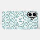 Feuille Damask Blauwgroen Pattern (Aangepast) Case-Mate iPhone Case (Achterkant (horizontaal))