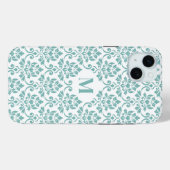 Feuille Damask Blauwgroen Pattern (Aangepast) Case-Mate iPhone Case (Achterkant (horizontaal))