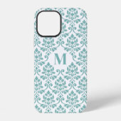 Feuille Damask Blauwgroen Pattern (Aangepast) iPhone Hoesje (Achterkant)