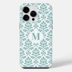 Feuille Damask Blauwgroen Pattern (Aangepast) iPhone 14 Pro Max Hoesje