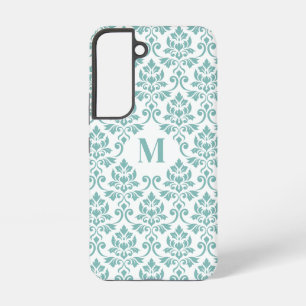 Feuille Damask Blauwgroen Pattern (Aangepast) Samsung Galaxy Hoesje