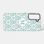 Feuille Damask Blauwgroen Pattern (Aangepast) Samsung Galaxy Hoesje (Achterkant horizontaal)