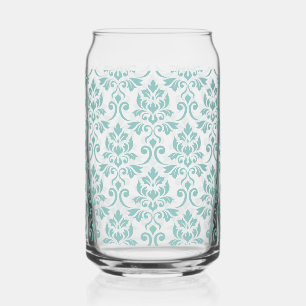 Feuille Damask Blauwgroen Pattern Blikvorm Glas