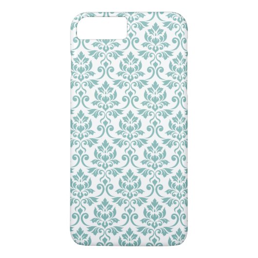 Feuille Damask Blauwgroen Pattern Case-Mate iPhone Case (Achterkant)
