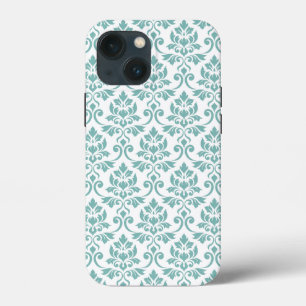 Feuille Damask Blauwgroen Pattern iPhone 13 Mini Hoesje