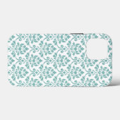 Feuille Damask Blauwgroen Pattern Case-Mate iPhone Case (Achterkant (horizontaal))