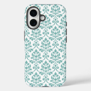 Feuille Damask Blauwgroen Pattern iPhone 16 Hoesje