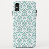 Feuille Damask Blauwgroen Pattern Case-Mate iPhone Case (Achterkant)