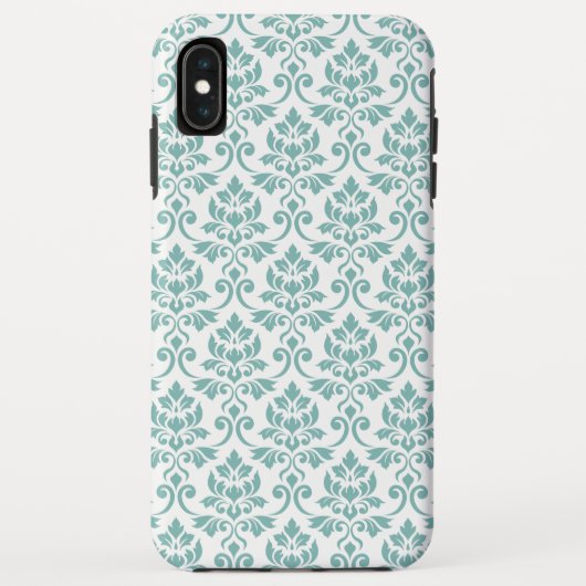 Feuille Damask Blauwgroen Pattern Case-Mate iPhone Case (Achterkant)