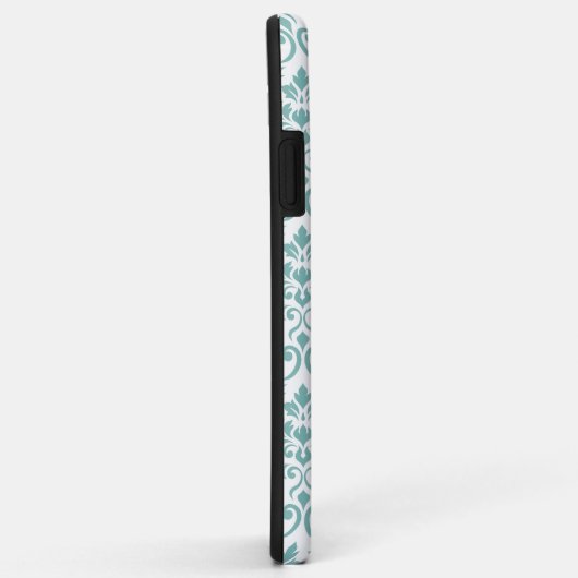 Feuille Damask Blauwgroen Pattern Case-Mate iPhone Case (Achterkant/rechts)