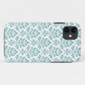 Feuille Damask Blauwgroen Pattern Case-Mate iPhone Case (Achterkant (horizontaal))