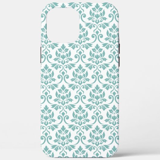 Feuille Damask Blauwgroen Pattern Case-Mate iPhone Case (Achterkant)