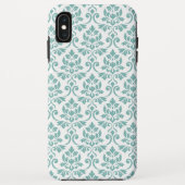 Feuille Damask Blauwgroen Pattern Case-Mate iPhone Case (Achterkant)