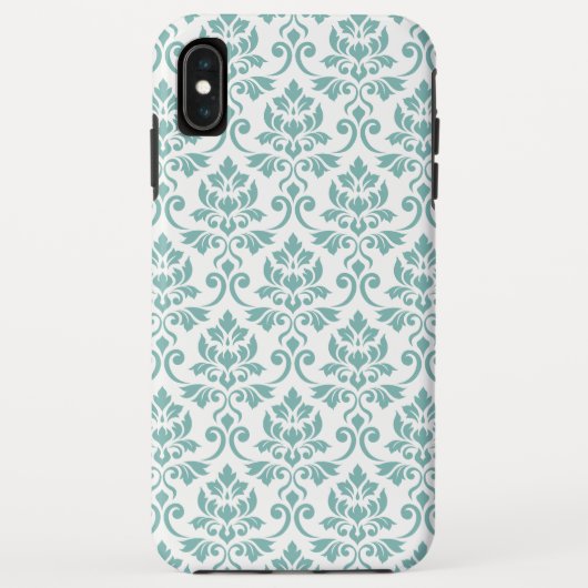 Feuille Damask Blauwgroen Pattern Case-Mate iPhone Case (Achterkant)