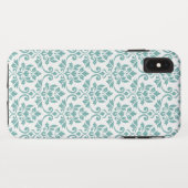 Feuille Damask Blauwgroen Pattern Case-Mate iPhone Case (Achterkant (horizontaal))