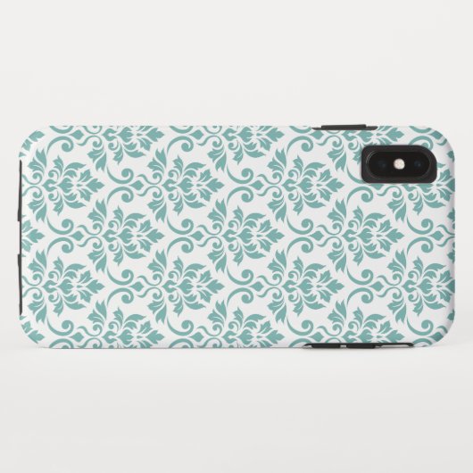 Feuille Damask Blauwgroen Pattern Case-Mate iPhone Case (Achterkant (horizontaal))