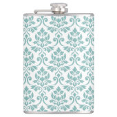 Feuille Damask Blauwgroen Pattern Heupfles (Voorkant)