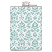 Feuille Damask Blauwgroen Pattern Heupfles (Achterkant)