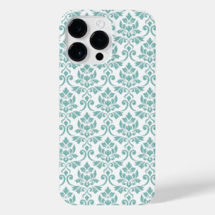 Feuille Damask Blauwgroen Pattern iPhone 14 Pro Max Hoesje