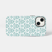 Feuille Damask Blauwgroen Pattern iPhone Hoesje (Achterkant horizontaal)